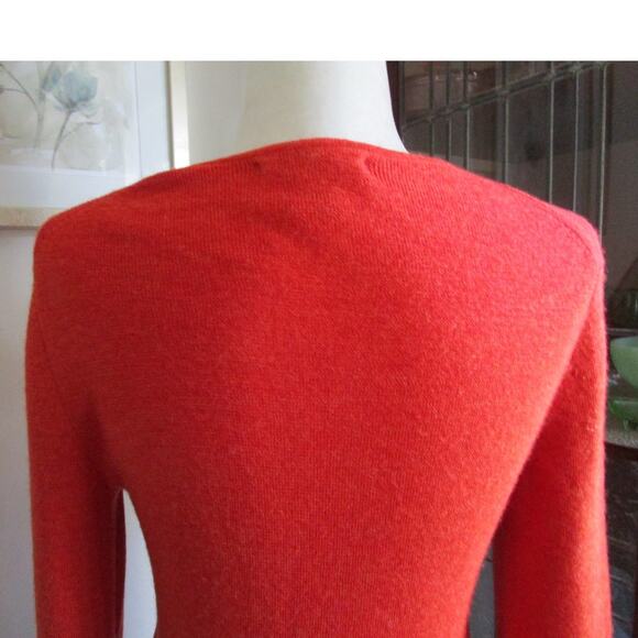 Sarah Spencer Italian Merino Wool Sweater Burnt Orange V-Neck S Made Australia - Picture 8 of 17